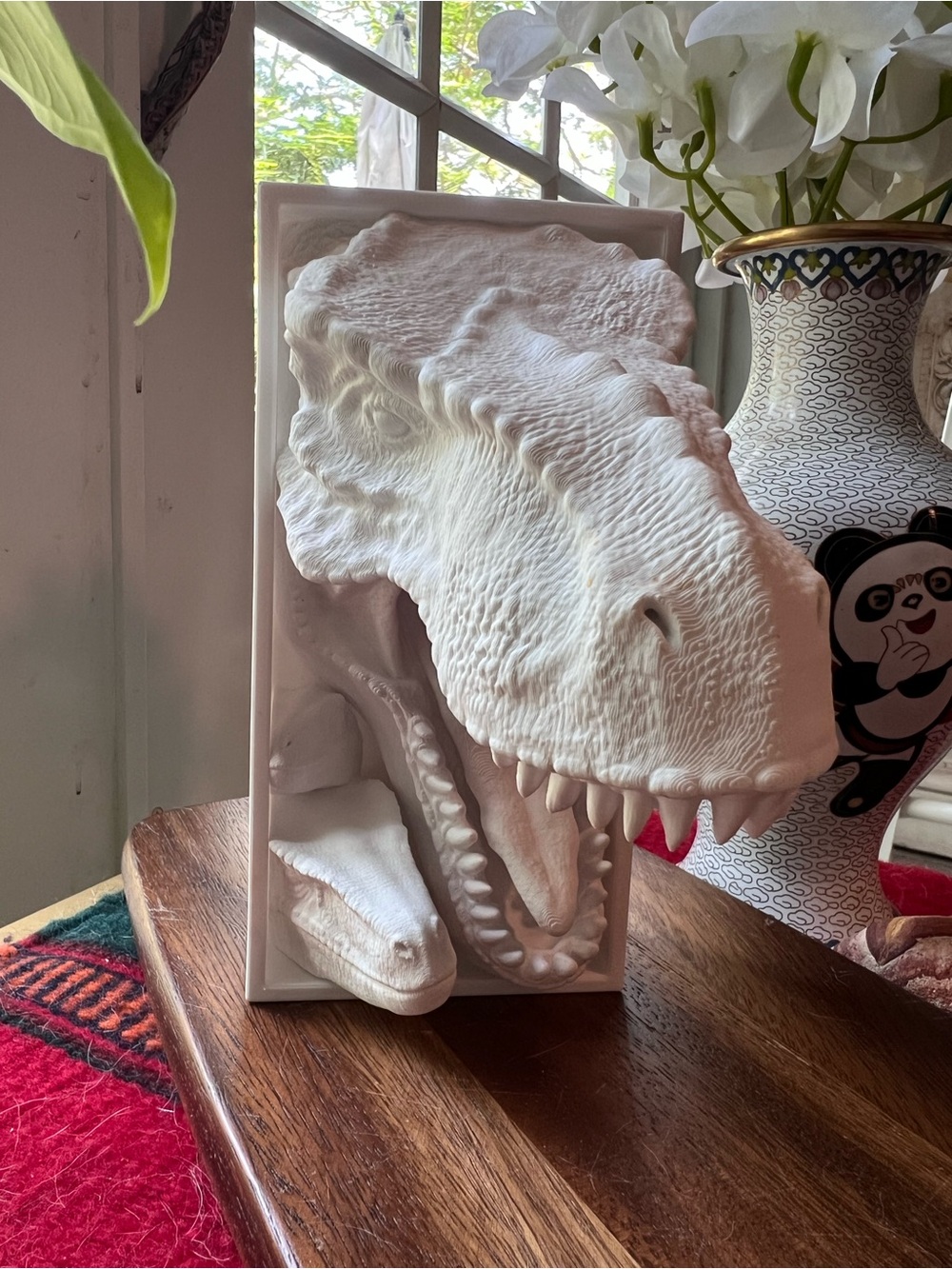 Super Cool White Dinosaur Head Wall or Shelf Accent Piece